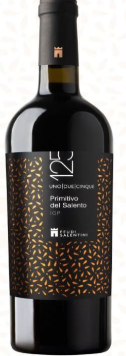 Wine : Feudi Salentini, 125 Uno Due Cinque Primitivo, del Salento (2499682) (2021)