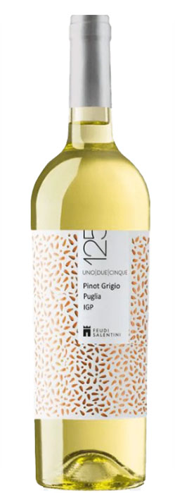 Wine : Feudi Salentini 125 Uno Due Cinque Pinot Grigio Di Puglia (2761563) (2023)